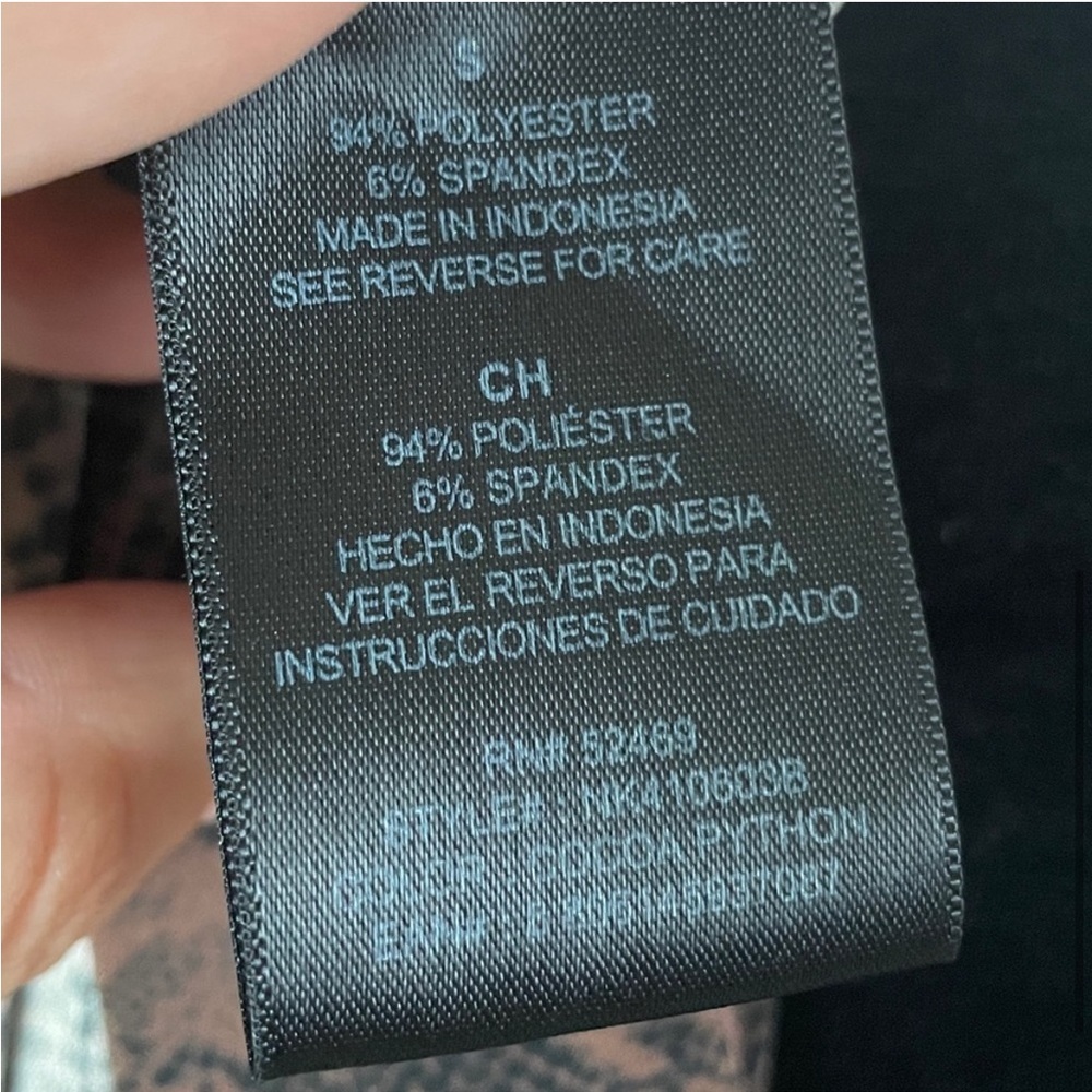 Norma Kamali women’s snake reptile print wrap long sleeve bodycon slinky neutral - Picture 7 of 13